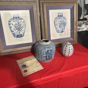 Blue and White Ceramic Ginger Jar - Classic Home Art